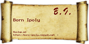 Born Ipoly névjegykártya
